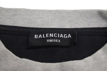 Load image into Gallery viewer, 極美品 BALENCIAGA バレンシアガ 22SS Unity 七分袖 半袖Ｔシャツ ブラック グレー コットン ロゴ オーバーサイズ 刺繍 699190 サイズ2 中古 4c073447
