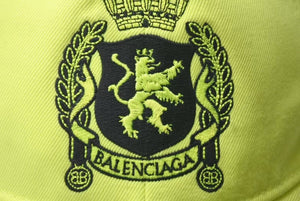 極美品 BALENCIAGA バレンシアガ 24SS サッカー 刺繍 ロゴ キャップ イエロー ブラック 778787 コットン 帽子 小物 サイズS 中古 4c073448
