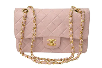 CHANEL シャネル マトラッセ23 Wフラップ チェーン ショルダーバッグ ラムスキン 2番台 ピンク ゴールド金具 美品 中古 4c073453