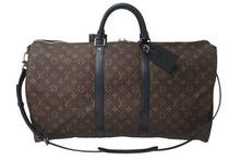 Load image into Gallery viewer, 極美品 LOUIS VUITTON ルイヴィトン キーポルバンドリエール55 ボストンバッグ M56714 モノグラムマカサー ブラック 中古 4c073457