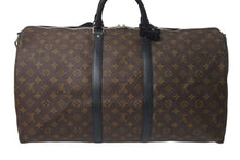 Load image into Gallery viewer, 極美品 LOUIS VUITTON ルイヴィトン キーポルバンドリエール55 ボストンバッグ M56714 モノグラムマカサー ブラック 中古 4c073457
