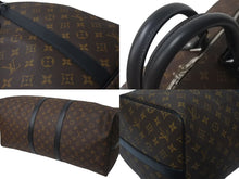 Load image into Gallery viewer, 極美品 LOUIS VUITTON ルイヴィトン キーポルバンドリエール55 ボストンバッグ M56714 モノグラムマカサー ブラック 中古 4c073457