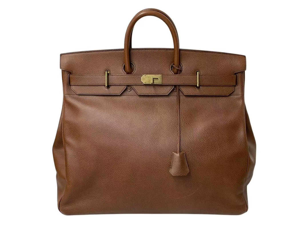 HERMES エルメス ハンドバッグ オータクロア50 アルデンヌ マロンドインディ ブロンズ金具 ○X刻印 中古 4c073459