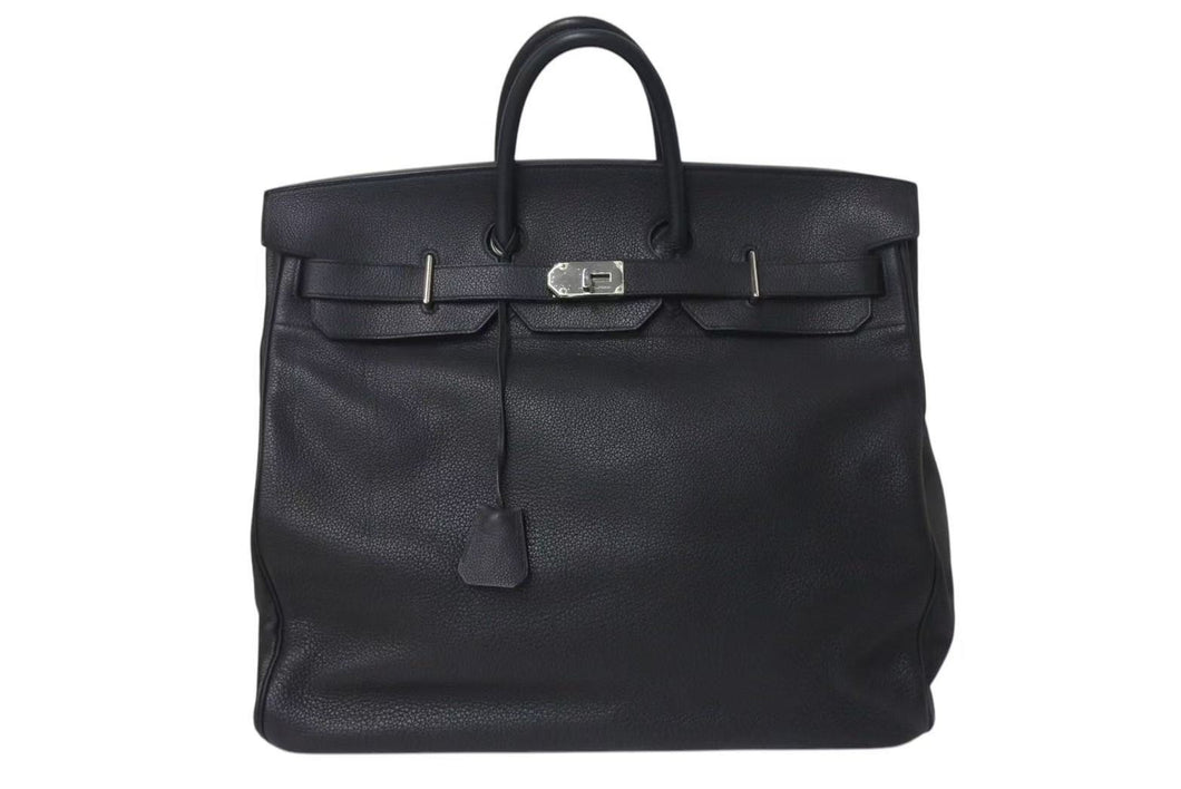新品同様 HERMES エルメス ハンドバッグ オータクロア50 トゴ ブラック シルバー金具 ◻︎I刻印 中古 4c073460