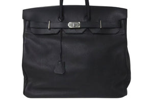 新品同様 HERMES エルメス ハンドバッグ オータクロア50 トゴ ブラック シルバー金具 ◻︎I刻印 中古 4c073460
