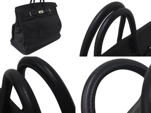 新品同様 HERMES エルメス ハンドバッグ オータクロア50 トゴ ブラック シルバー金具 ◻︎I刻印 中古 4c073460