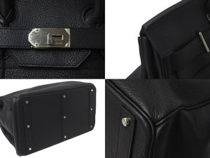 新品同様 HERMES エルメス ハンドバッグ オータクロア50 トゴ ブラック シルバー金具 ◻︎I刻印 中古 4c073460