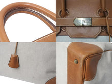 Load image into Gallery viewer, HERMES エルメス Hac オータクロア55 ハンドバッグ トワルアッシュ バレニア ゴールド金具 ○X刻印 美品 中古 4c073461