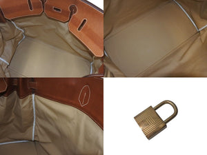HERMES エルメス Hac オータクロア55 ハンドバッグ トワルアッシュ バレニア ゴールド金具 ○X刻印 美品 中古 4c073461