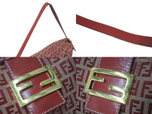画像をギャラリービューアに読み込む, FENDI フェンディ ズッキーノ ショルダーバッグ キャンバス レザー メタルイタリア製 レッドベージュ ゴールド金具 美品 中古 4c073468 