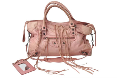 BALENCIAGA バレンシアガ ザ シティ 2WAY ハンドバッグ ピンク レザー 115748 ショルダーバッグ 良品 中古 4c073470