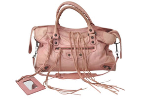 BALENCIAGA バレンシアガ ザ シティ 2WAY ハンドバッグ ピンク レザー 115748 ショルダーバッグ 良品 中古 4c073470