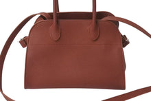Load image into Gallery viewer, 極美品 THE ROW ザ ロウ SOFT MARGAUX 10 ソフトマルゴー10 ハンドバッグ W1190 L133 レザー ブラウン シルバー金具 中古 4c073474