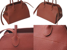 Load image into Gallery viewer, 極美品 THE ROW ザ ロウ SOFT MARGAUX 10 ソフトマルゴー10 ハンドバッグ W1190 L133 レザー ブラウン シルバー金具 中古 4c073474