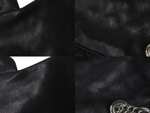 CHANEL シャネル デカマトラッセ30 SフラップWチェーンショルダーバッグ 12番台 ラムスキン ブラック シルバー金具 美品 中古 4c073476