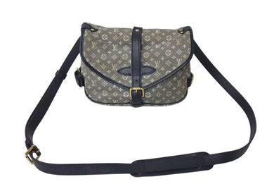 LOUIS VUITTON ルイヴィトン モノグラム イディール ソミュールPM アンクル ショルダーバッグ グレー ネイビー 美品 中古 4c073479