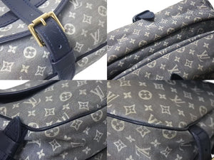 LOUIS VUITTON ルイヴィトン モノグラム イディール ソミュールPM アンクル ショルダーバッグ グレー ネイビー 美品 中古 4c073479