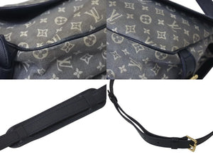LOUIS VUITTON ルイヴィトン モノグラム イディール ソミュールPM アンクル ショルダーバッグ グレー ネイビー 美品 中古 4c073479