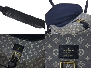 LOUIS VUITTON ルイヴィトン モノグラム イディール ソミュールPM アンクル ショルダーバッグ グレー ネイビー 美品 中古 4c073479