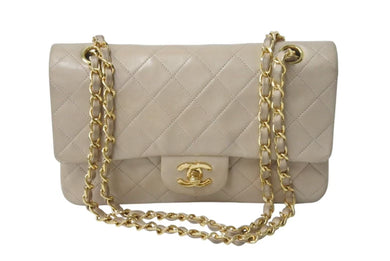 CHANEL シャネル マトラッセ 23 Wチェーンショルダーバッグ Wフラップ 2番台 ラムスキン ココマーク ベージュ ゴールド金具 美品 中古 4c073482