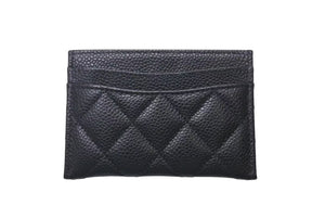 極美品 CHANEL シャネル マトラッセ カードケース キャビアスキン ブラック 名刺入れ 小物 ココマーク AP0213 ランダム ゴールド金具 中古 4c073494