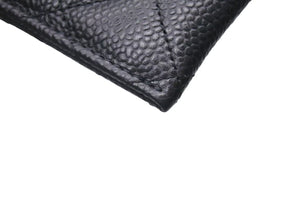 極美品 CHANEL シャネル マトラッセ カードケース キャビアスキン ブラック 名刺入れ 小物 ココマーク AP0213 ランダム ゴールド金具 中古 4c073494
