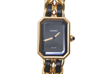 CHANEL シャネル PREMIERE プルミエール 腕時計 H0001 クォーツ QZ メタル レザー サイズL ブラック文字盤 美品 中古 4c073496