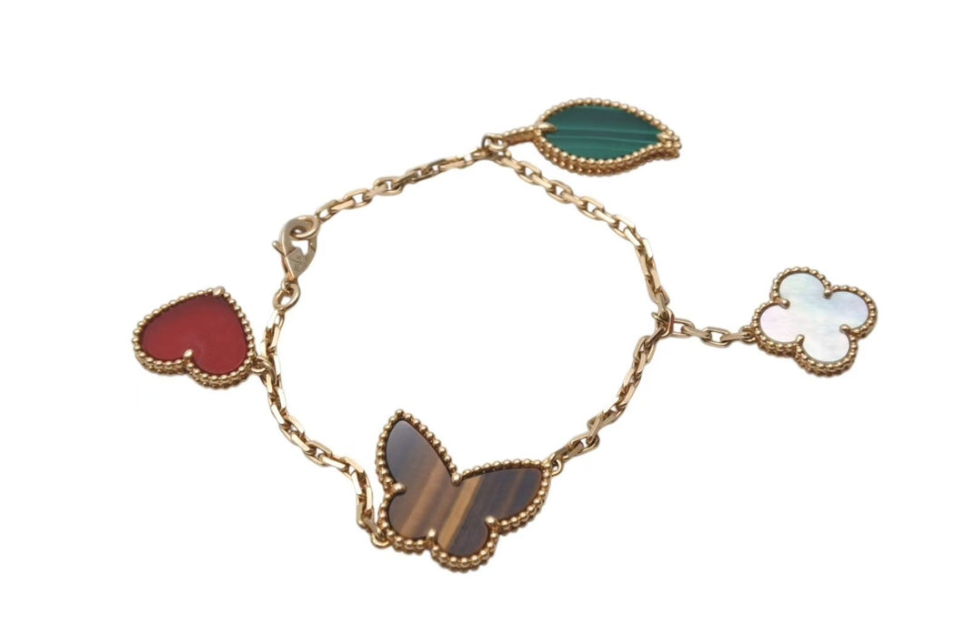 Van Cleef & Arpels ヴァンクリーフ＆アーペル ラッキー アルハンブラ ブレスレット 4モチーフ VCARD79600 18K 重量約12.4g 美品 中古 4c073499