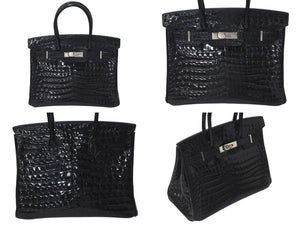 新品同様 HERMES エルメス BIRKIN バーキン30 ハンドバッグ ニロティカス シルバー金具 ブラック◻︎H刻印 4c073515