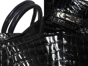 新品同様 HERMES エルメス BIRKIN バーキン30 ハンドバッグ ニロティカス シルバー金具 ブラック◻︎H刻印 4c073515