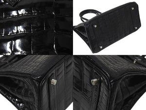 新品同様 HERMES エルメス BIRKIN バーキン30 ハンドバッグ ニロティカス シルバー金具 ブラック◻︎H刻印 4c073515