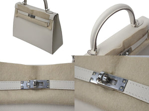 新品未使用 HERMES エルメス ケリー25 W刻印 2024年購入品 ヴォーエプソン ナタ シルバー金具 外縫 中古 4c073519
