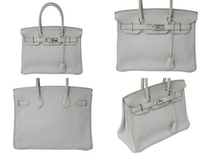 極美品 HERMES エルメス BIRKIN バーキン30 パールグレー トゴ シルバー金具 □Q刻印 中古 4c073521