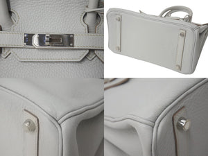 極美品 HERMES エルメス BIRKIN バーキン30 パールグレー トゴ シルバー金具 □Q刻印 中古 4c073521