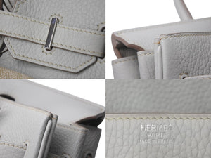 極美品 HERMES エルメス BIRKIN バーキン30 パールグレー トゴ シルバー金具 □Q刻印 中古 4c073521