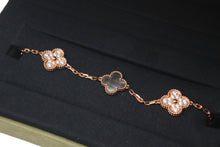 Load image into Gallery viewer, 新品同様 Van Cleef &amp; Arpels ヴァンクリーフ＆アーペル ヴィンテージ アルハンブラ ブレスレット 5モチーフ 18K ローズ ゴールド ダイヤモンド マザー オブ パール VCARP2R100 中古 4c073526