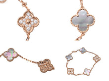 Load image into Gallery viewer, 新品同様 Van Cleef &amp; Arpels ヴァンクリーフ＆アーペル ヴィンテージ アルハンブラ ブレスレット 5モチーフ 18K ローズ ゴールド ダイヤモンド マザー オブ パール VCARP2R100 中古 4c073526