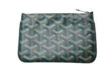 Load image into Gallery viewer, 新品同様 GOYARD ゴヤール セナ ミニ ポーチ SENAT2MINTY09CL09P レザー PVC グリーン ヘリンボーン 中古 4c073545