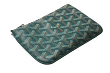 Load image into Gallery viewer, 新品同様 GOYARD ゴヤール セナ ミニ ポーチ SENAT2MINTY09CL09P レザー PVC グリーン ヘリンボーン 中古 4c073545