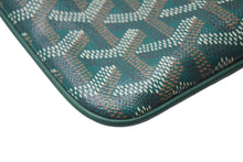 Load image into Gallery viewer, 新品同様 GOYARD ゴヤール セナ ミニ ポーチ SENAT2MINTY09CL09P レザー PVC グリーン ヘリンボーン 中古 4c073545