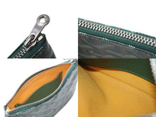 Load image into Gallery viewer, 新品同様 GOYARD ゴヤール セナ ミニ ポーチ SENAT2MINTY09CL09P レザー PVC グリーン ヘリンボーン 中古 4c073545