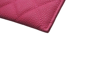 新品同様 CHANEL シャネル カードケース 名刺入れ ココマーク 20番台 ソフトキャビアスキン ピンク シルバー金具 中古 4c073548