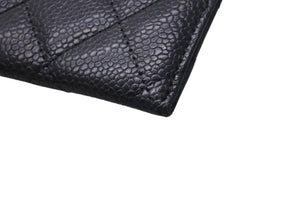 極美品 CHANEL シャネル マトラッセ カードケース 名刺入れ 18番台 キャビアスキン ブラック ゴールド金具 中古 4c073549