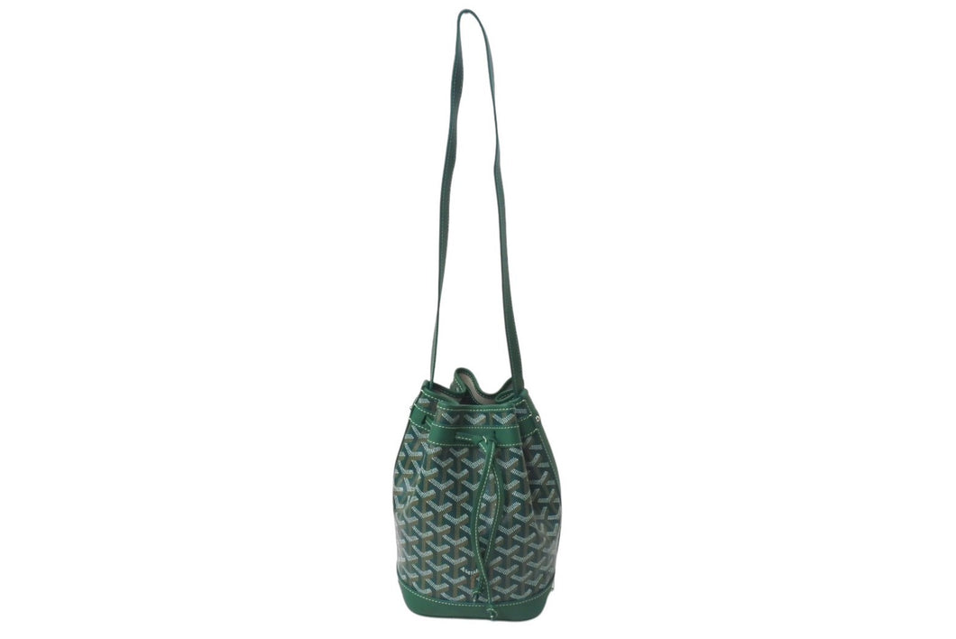 新品未使用 GOYARD ゴヤール プティフロ バケット バッグ グリーン ショルダーバッグ PVC レザー PEFLOTPMLTY09CL09P 中古 4c073550