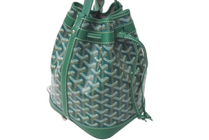 新品未使用 GOYARD ゴヤール プティフロ バケット バッグ グリーン ショルダーバッグ PVC レザー PEFLOTPMLTY09CL09P 中古 4c073550