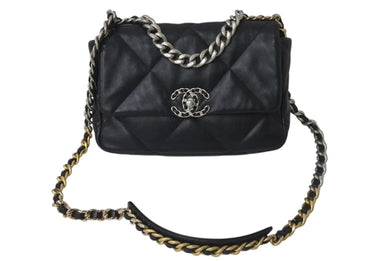 CHANEL シャネル シャネル19 フラップバッグ ミディアム チェーンショルダーバッグ AS1160 ココマーク ラムスキン 美品 中古 4c073562