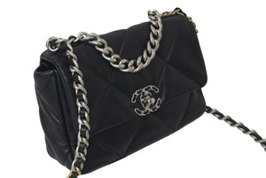 CHANEL シャネル シャネル19 フラップバッグ ミディアム チェーンショルダーバッグ AS1160 ココマーク ラムスキン 美品 中古 4c073562