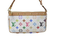 Load image into Gallery viewer, 極美品 LOUIS VUITTON ルイヴィトン モノグラム マルチカラー ポシェット アクセソワール アクセサリーポーチ M92649 村上隆 ホワイト 中古 4c073570
