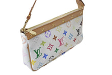 Load image into Gallery viewer, 極美品 LOUIS VUITTON ルイヴィトン モノグラム マルチカラー ポシェット アクセソワール アクセサリーポーチ M92649 村上隆 ホワイト 中古 4c073570