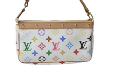 Load image into Gallery viewer, 極美品 LOUIS VUITTON ルイヴィトン モノグラム マルチカラー ポシェット アクセソワール アクセサリーポーチ M92649 村上隆 ホワイト 中古 4c073570